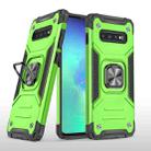 For Samsung Galaxy S10 Magnetic Armor Shockproof TPU + PC Case with Metal Ring Holder(Green) - 1