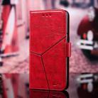 For iPhone 12 mini Geometric Stitching Horizontal Flip TPU + PU Leather Case with Holder & Card Slots & Wallet (Red) - 1