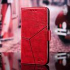 For iPhone 12 / 12 Pro Geometric Stitching Horizontal Flip TPU + PU Leather Case with Holder & Card Slots & Wallet(Red) - 1