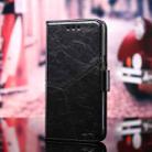 For iPhone 12 Pro Max Geometric Stitching Horizontal Flip TPU + PU Leather Case with Holder & Card Slots & Wallet(Black) - 1