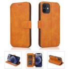 For iPhone 12 mini Shockproof PU + TPU Leather Case with Card Slots & Holder & Photo Frame & Wallet (Khaki) - 1