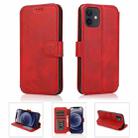 For iPhone 12 mini Shockproof PU + TPU Leather Case with Card Slots & Holder & Photo Frame & Wallet (Red) - 1