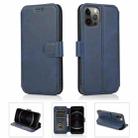 For iPhone 12 / 12 Pro Shockproof PU + TPU Leather Case with Card Slots & Holder & Photo Frame & Wallet(Blue) - 1