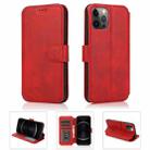 For iPhone 12 / 12 Pro Shockproof PU + TPU Leather Case with Card Slots & Holder & Photo Frame & Wallet(Red) - 1