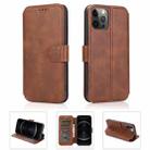 For iPhone 12 Pro Max Shockproof PU + TPU Leather Case with Card Slots & Holder & Photo Frame & Wallet(Coffee) - 1