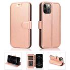 For iPhone 12 Pro Max Shockproof PU + TPU Leather Case with Card Slots & Holder & Photo Frame & Wallet(Rose Gold) - 1