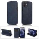 For iPhone 12 mini Strong Magnetic Closure PU + TPU Leather Case with Card Slots & Holder (Blue) - 1
