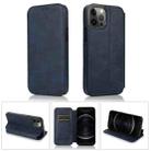 For iPhone 12 / 12 Pro Strong Magnetic Closure PU + TPU Leather Case with Card Slots & Holder(Blue) - 1