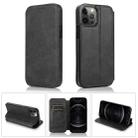 For iPhone 12 Pro Max Strong Magnetic Closure PU + TPU Leather Case with Card Slots & Holder(Black) - 1