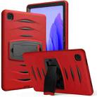 For Samsung Galaxy Tab A7 (2020) T500/T505 Wave Texture Series PC + Silicone Protective Case with Holder(Red) - 1