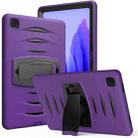 For Samsung Galaxy Tab A7 (2020) T500/T505 Wave Texture Series PC + Silicone Protective Case with Holder(Purple) - 1