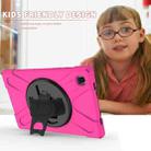For Samsung Galaxy Tab A7 (2020) T500/T505 360 Degree Rotation PC + Silicone Protective Case with Holder & Hand-strap(Rose Red) - 3