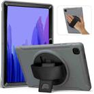 For Samsung Galaxy Tab A7 (2020) T500/T505 360 Degree Rotation PC + TPU Protective Case with Holder & Hand-strap & Pen Slot(Grey) - 1