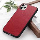 For iPhone 12 Pro Max Litchi Texture Genuine Leather Folding Protective Case(Red) - 1