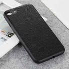 For iPhone 8 / 7 Litchi Texture Genuine Leather Folding Protective Case(Black) - 1