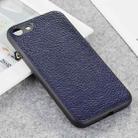 For iPhone 8 / 7 Litchi Texture Genuine Leather Folding Protective Case(Blue) - 1