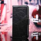 For OnePlus Nord Geometric Stitching Horizontal Flip TPU + PU Leather Case with Holder & Card Slots & Wallet(Black) - 1