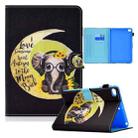 Colored Drawing Horizontal Flip Leather Case with Holder & Card Slots & Sleep / Wake-up Function For iPad mini 5 / 4 / 3 / 2 / 1(Moon Baby Elephant) - 1