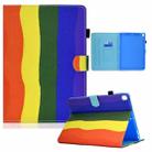 Colored Drawing Horizontal Flip Leather Case with Holder & Card Slots & Sleep / Wake-up Function For iPad 10.2 2021 / 2020 / 2019 / iPad Air 10.5 (2019)(Rainbow) - 1