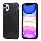 For iPhone 11 Pro Max Ostrich Texture Genuine Leather Protective Case (Black) - 1