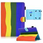 For 7 inch Tablet PC Coloured Drawing Pattern Horizontal Flip Leather Case with Card Slots & Holder & Anti-skid Strip(Rainbow) - 1