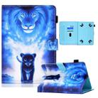 For 7 inch Tablet PC Coloured Drawing Pattern Horizontal Flip Leather Case with Card Slots & Holder & Anti-skid Strip(Lion) - 1