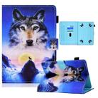 For 10 inch Tablet PC Coloured Drawing Pattern Horizontal Flip Leather Case with Card Slots & Holder & Anti-skid Strip(Wolf) - 1