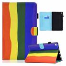 For Amazon Kindle Fire HD8 (2016) / (2017) Colored Drawing Horizontal Flip Leather Case with Holder & Card Slots & Sleep / Wake-up Function(Rainbow) - 1