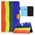 For Amazon Kindle Fire HD10 2015 / 2017 / 2019 Colored Drawing Horizontal Flip Leather Case with Holder & Card Slots & Sleep / Wake-up Function(Rainbow) - 1