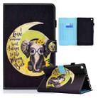 For Amazon Kindle Fire HD10 2015 / 2017 / 2019 Colored Drawing Horizontal Flip Leather Case with Holder & Card Slots & Sleep / Wake-up Function(Moon Baby Elephant) - 1