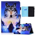 For Amazon Kindle Fire HD10 2015 / 2017 / 2019 Colored Drawing Horizontal Flip Leather Case with Holder & Card Slots & Sleep / Wake-up Function(Wolf) - 1