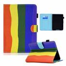 For Amazon Kindle Paperwhite 4 / 3 / 2 / 1 Colored Drawing Horizontal Flip Leather Case with Holder & Card Slots & Sleep / Wake-up Function(Rainbow) - 1