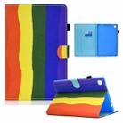 For Samsung Galaxy Tab S6 Lite P610 / P615 Colored Drawing Horizontal Flip Leather Case with Holder & Card Slots & Sleep / Wake-up Function(Rainbow) - 1