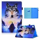 For Samsung Galaxy Tab A7 10.4 T500 / A7 T505 Colored Drawing Horizontal Flip Leather Case with Holder & Card Slots & Sleep / Wake-up Function(Wolf) - 1