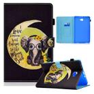 For Samsung Galaxy Tab A 10.1 / T580 Colored Drawing Horizontal Flip Leather Case with Holder & Card Slots & Sleep / Wake-up Function(Moon Baby Elephant) - 1