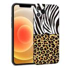 For iPhone 12 mini Precision Hole Shockproof Protective Case (Leopard + Zebra) - 1