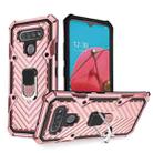 For LG K51 Cool Armor PC + TPU Shockproof Case with 360 Degree Rotation Ring Holder(Rose Gold) - 1