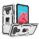 For LG K51 Cool Armor PC + TPU Shockproof Case with 360 Degree Rotation Ring Holder(Silver) - 1