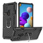 For Samsung Galaxy A21s Cool Armor PC + TPU Shockproof Case with 360 Degree Rotation Ring Holder(Black) - 1