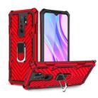 For Xiaomi Redmi 9 Cool Armor PC + TPU Shockproof Case with 360 Degree Rotation Ring Holder(Red) - 1