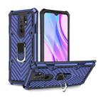 For Xiaomi Redmi 9 Cool Armor PC + TPU Shockproof Case with 360 Degree Rotation Ring Holder(Blue) - 1