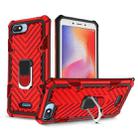 For Xiaomi Redmi 6A Cool Armor PC + TPU Shockproof Case with 360 Degree Rotation Ring Holder(Red) - 1