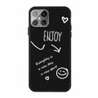 For iPhone 12 / 12 Pro Enjoy Smiley Heart Pattern Shockproof TPU Case(Black) - 1