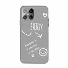 For iPhone 12 / 12 Pro Enjoy Smiley Heart Pattern Shockproof TPU Case(Grey) - 1
