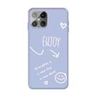 For iPhone 12 / 12 Pro Enjoy Smiley Heart Pattern Shockproof TPU Case(Light Purple) - 1