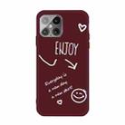 For iPhone 12 Pro Max Enjoy Smiley Heart Pattern Shockproof TPU Case(Wine Red) - 1