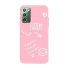 For Samsung Galaxy Note20 Enjoy Smiley Heart Pattern Shockproof TPU Case(Pink) - 1