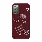For Samsung Galaxy Note20 Enjoy Smiley Heart Pattern Shockproof TPU Case(Wine Red) - 1