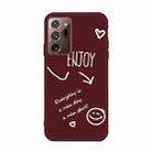 For Samsung Galaxy Note20 Ultra Enjoy Smiley Heart Pattern Shockproof TPU Case(Wine Red) - 1