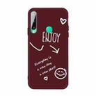 For Huawei Y6p (2020) Enjoy Smiley Heart Pattern Shockproof TPU Case(Wine Red) - 1